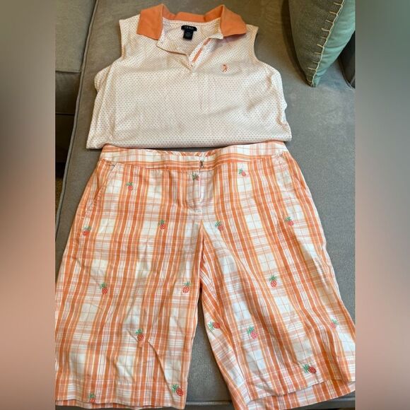 Vintage Izod top and Bermuda shorts w/ pockets. - Picture 2 of 10